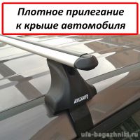 Багажник на крышу на Mitsubishi L200 2007-15, Атлант, аэродинамические дуги, опора Е