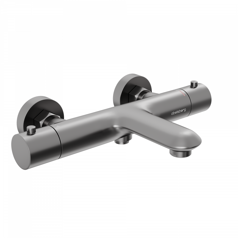 Смеситель для ванны и душа Abelsberg Perfecta INF61101GM с термостатом, космическая сталь