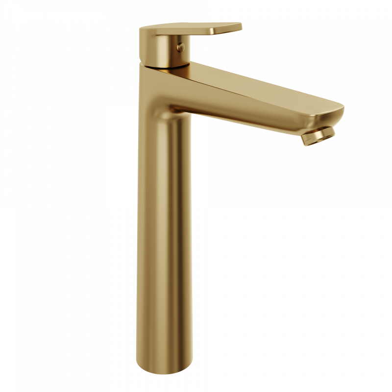 Смеситель для раковины Abelsberg Lineara UNF23509BG высокий, королевское золото