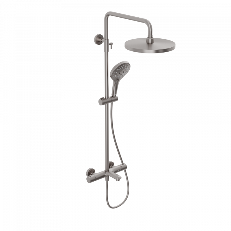 Душевая система Abelsberg Perfecta с термостатом с изливом, титан SNS61102BN