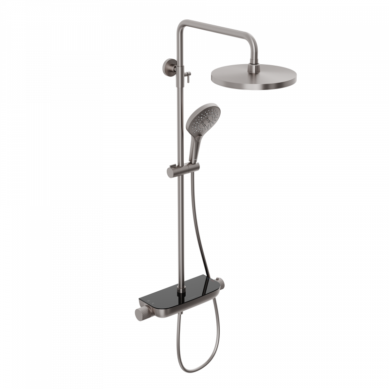 Душевая система Abelsberg Lineara с термостатом без излива, титан SNS52790BN