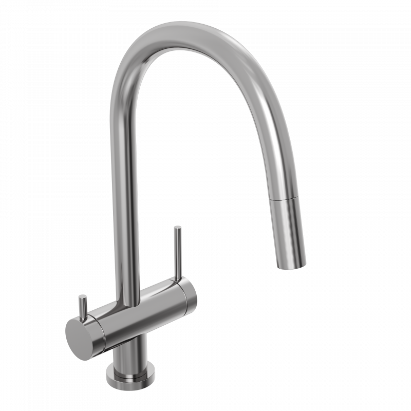 Смеситель для кухни ABELSBERG Aera с вытяжным изливом, глянцевый хром, EMF71709CH