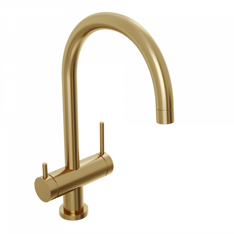 Смеситель для кухни ABELSBERG Aera с возможностью подключения фильтра, королевское золото, AWF70029BG