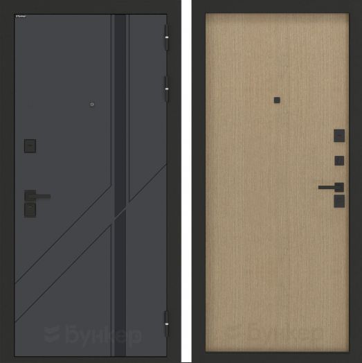 Входная дверь Бункер BN-12 - ДВП Венге светлый