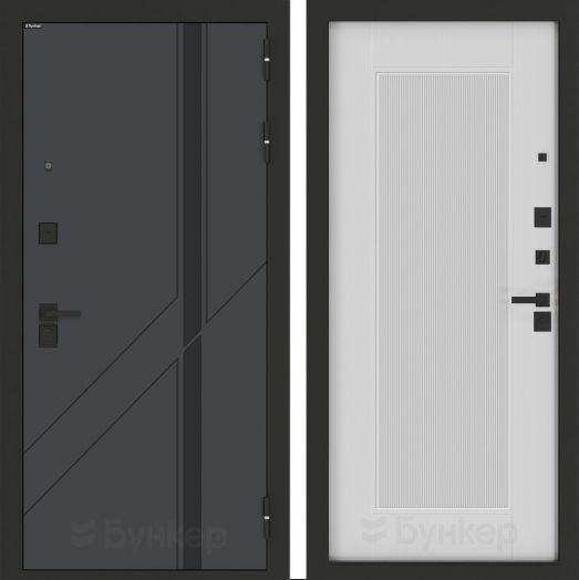 Входная дверь Бункер BN-12 - 30 Белый софт рельеф