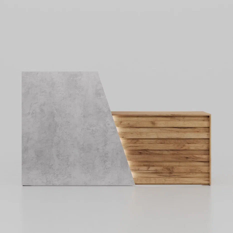 Ресепшн «Спейс» цемент светлый/дуб вотан