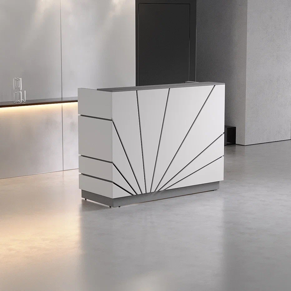 Ресепшн «Рей» серый шифер/белый