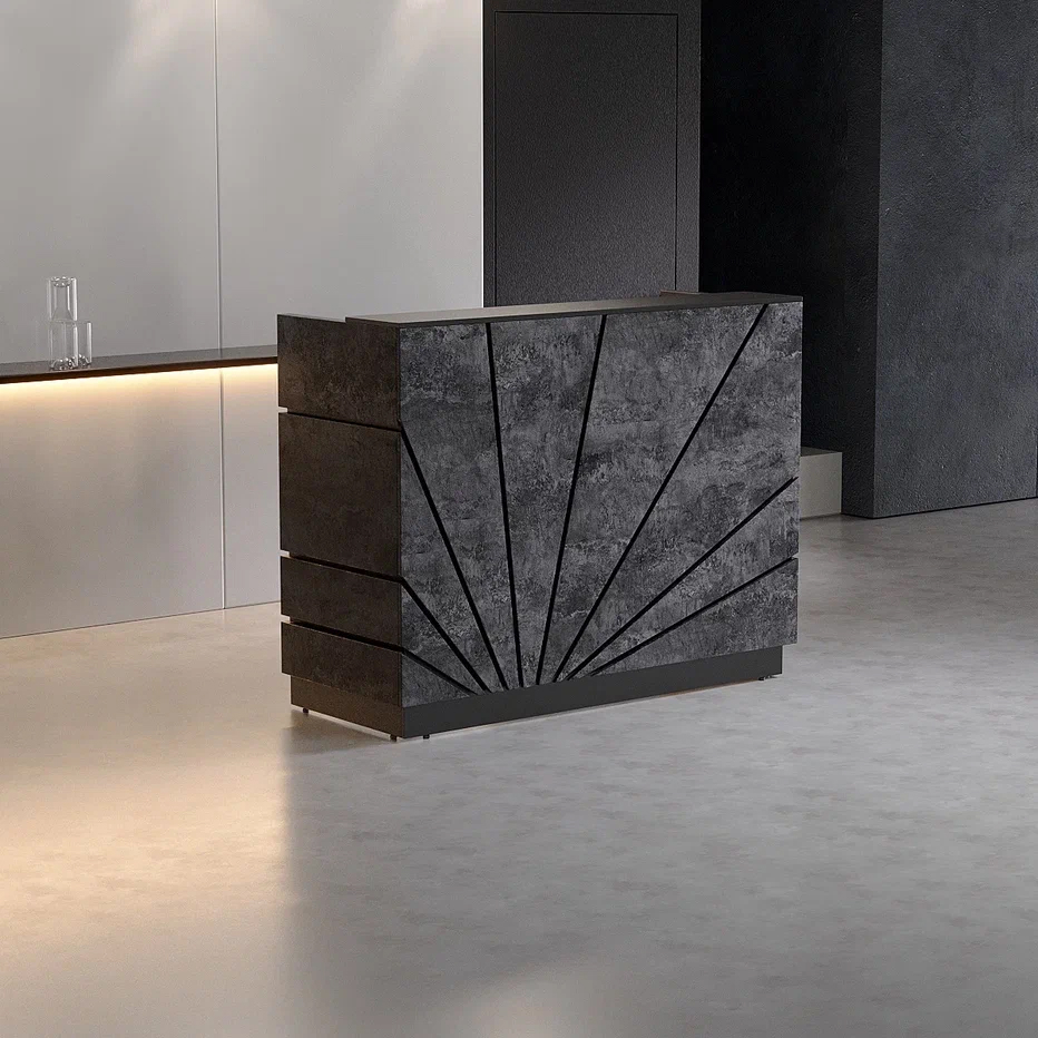 Ресепшн «Рей» черный/цемент темный