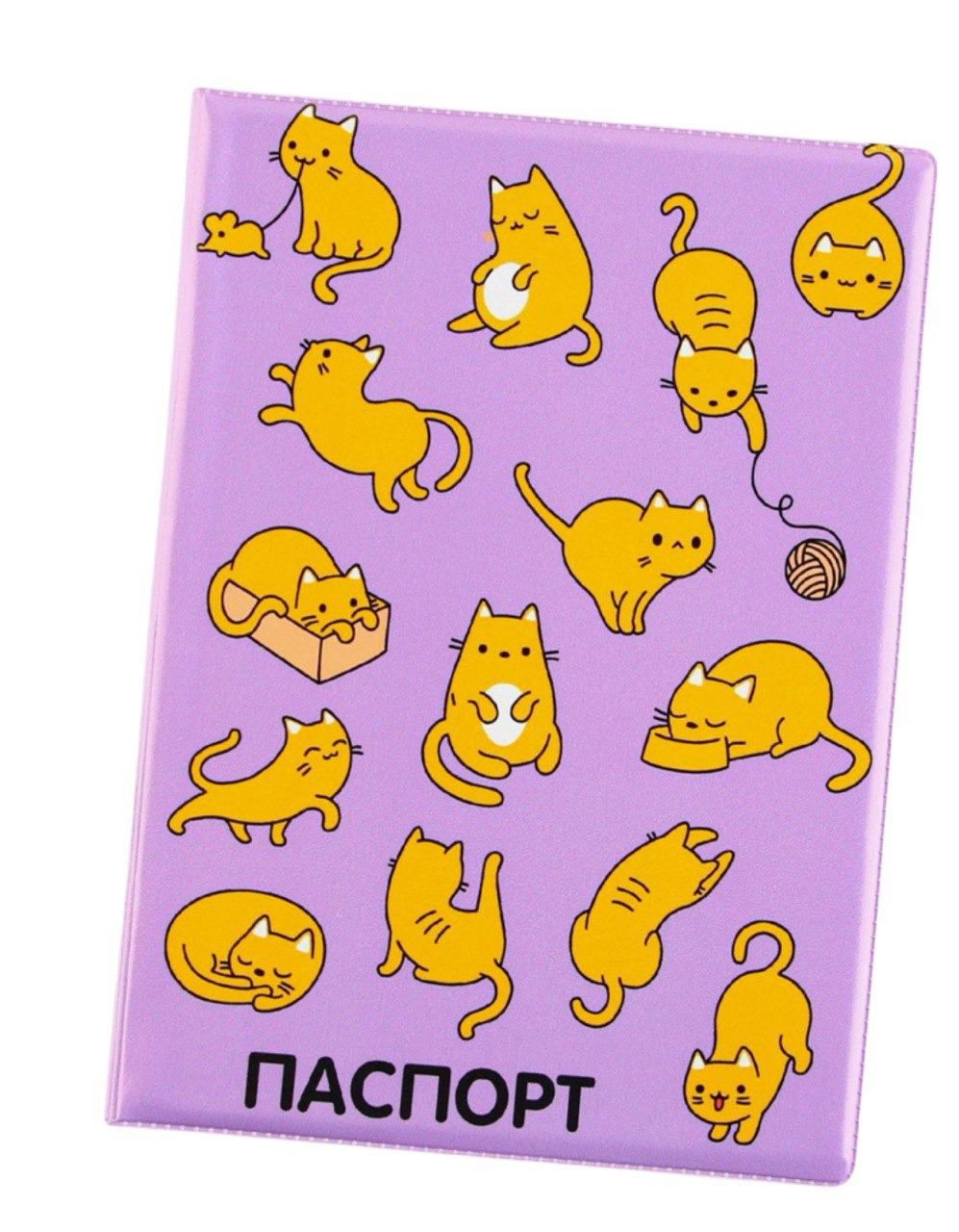 Обложка на ветеринарный паспорт «Рыжие коты», ПВХ