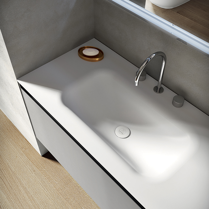 Комплект мебели №5 Oasis Eden подвесной 106.2х52.5 см две тумбы зеркало столешница с раковиной ФОТО