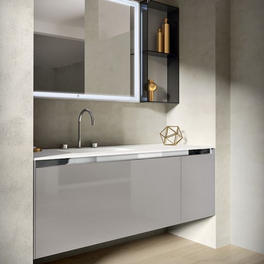 Комплект мебели №5 Oasis Eden подвесной 106.2х52.5 см две тумбы зеркало столешница с раковиной схема 3