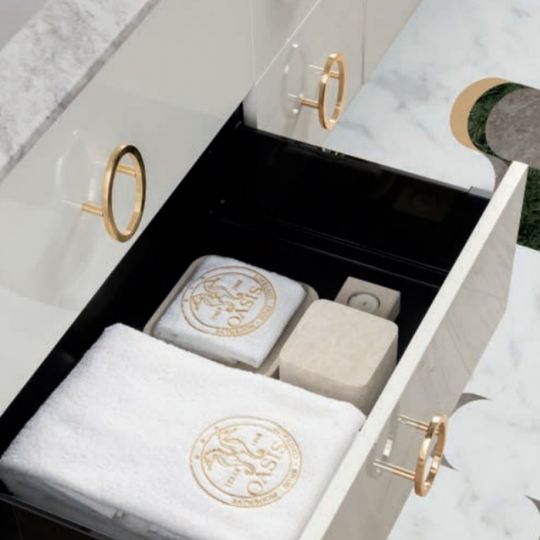 Комплект мебели №24 Oasis Daphne 2 подвесные тумбы со столешницей 179х52.5х220см схема 4