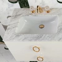 Комплект мебели №24 Oasis Daphne 2 подвесные тумбы со столешницей 179х52.5х220см схема 5