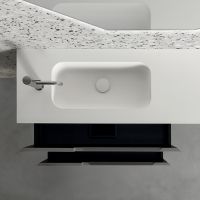 Комплект мебели №20 Oasis Profilo 120х38х200 см подвесные тумбы и столешница с интегрированной раковиной схема 3