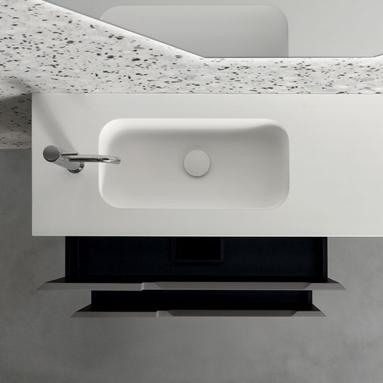 Комплект мебели №20 Oasis Profilo 120х38х200 см подвесные тумбы и столешница с интегрированной раковиной схема 3