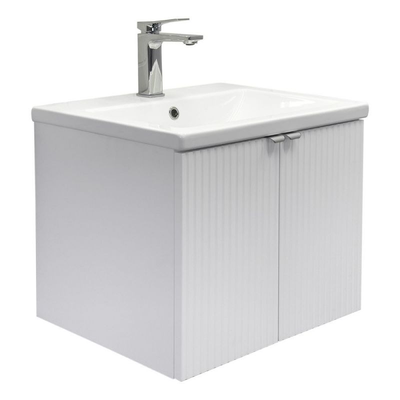 Тумба с умывальником Comforty Лима-60П белый матовый с раковиной Como 60