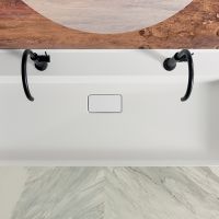 Комплект мебели №10 Oasis Profilo 120х51.5х220 см подвесная тумба со столешницей и двойная раковина схема 3