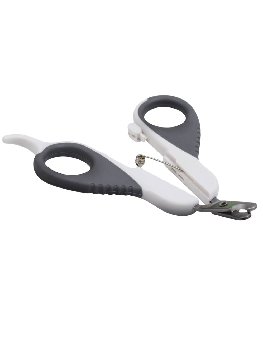 Ножницы-когтерезы "Пижон" Premium изогнутые, с упором для пальца, бело-серые