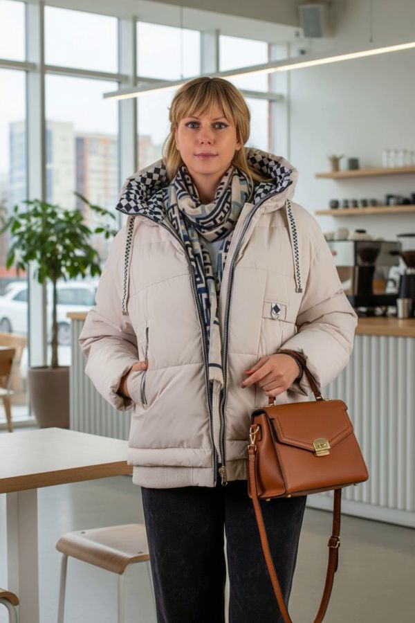 Демисезонная куртка, арт. Н3039, Евро-зима [светло-бежевый]