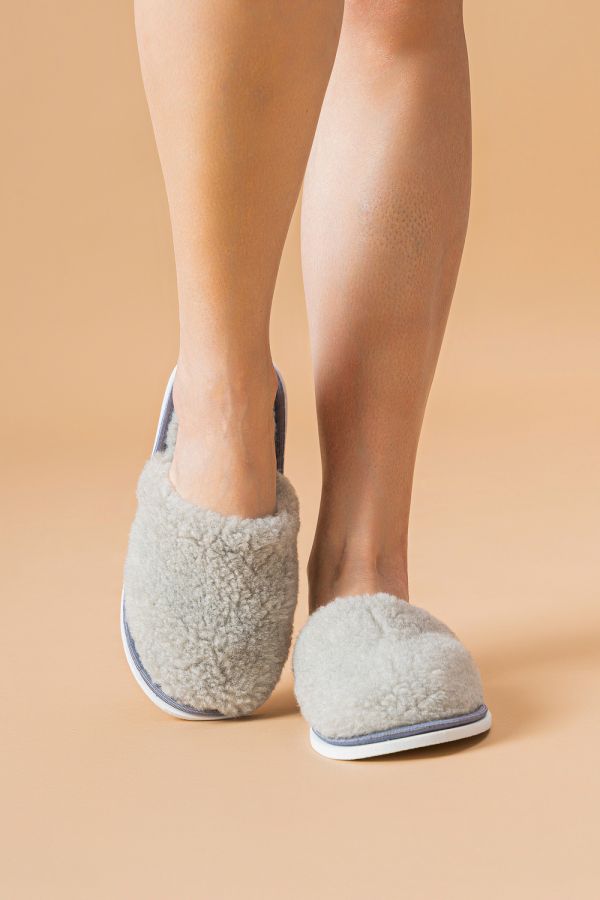 Тапочки домашние меховые С-6НШ/Тверьж-МР [пепельно-серый]