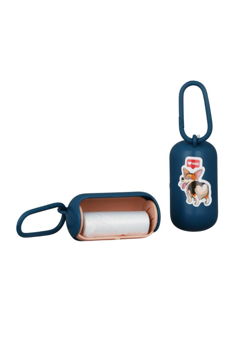 Пакеты для уборки за собаками в контейнере «Ставлю лайки», синий