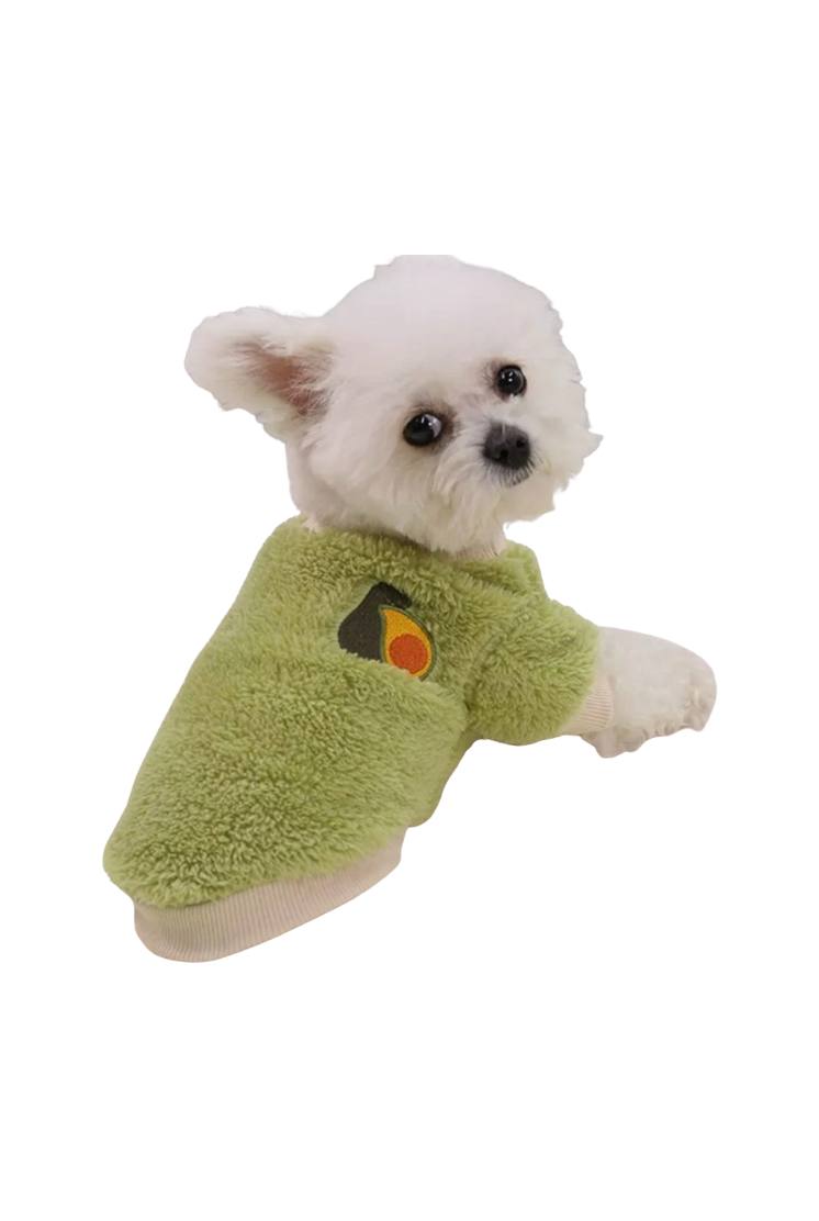 Свитер "Авокадо", велюр, размер  XL (ДС 40, ОШ 33, ОГ 50 см), зеленый