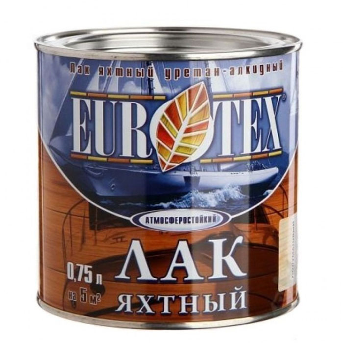 Лак яхтный ЕВРОТЕКС, ЗАО "НПП Рогнеда" глянцевый, 0.75л.