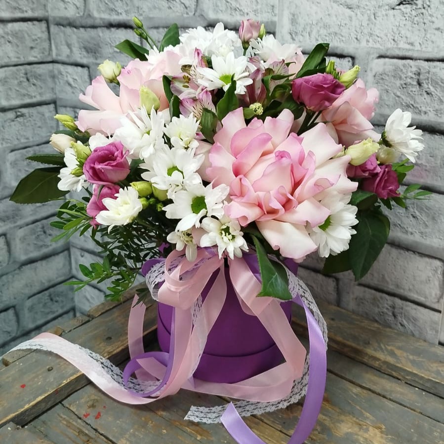 Композиция в шляпной коробочке 9