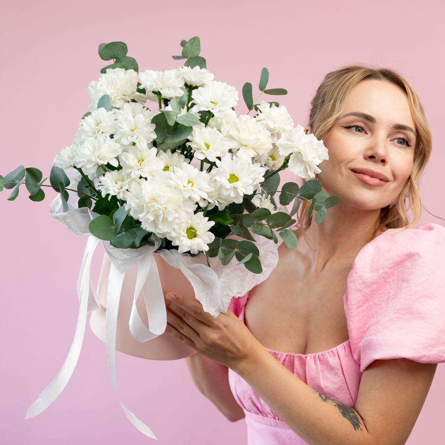 Шляпа корлбка размер М (с ромашкой)