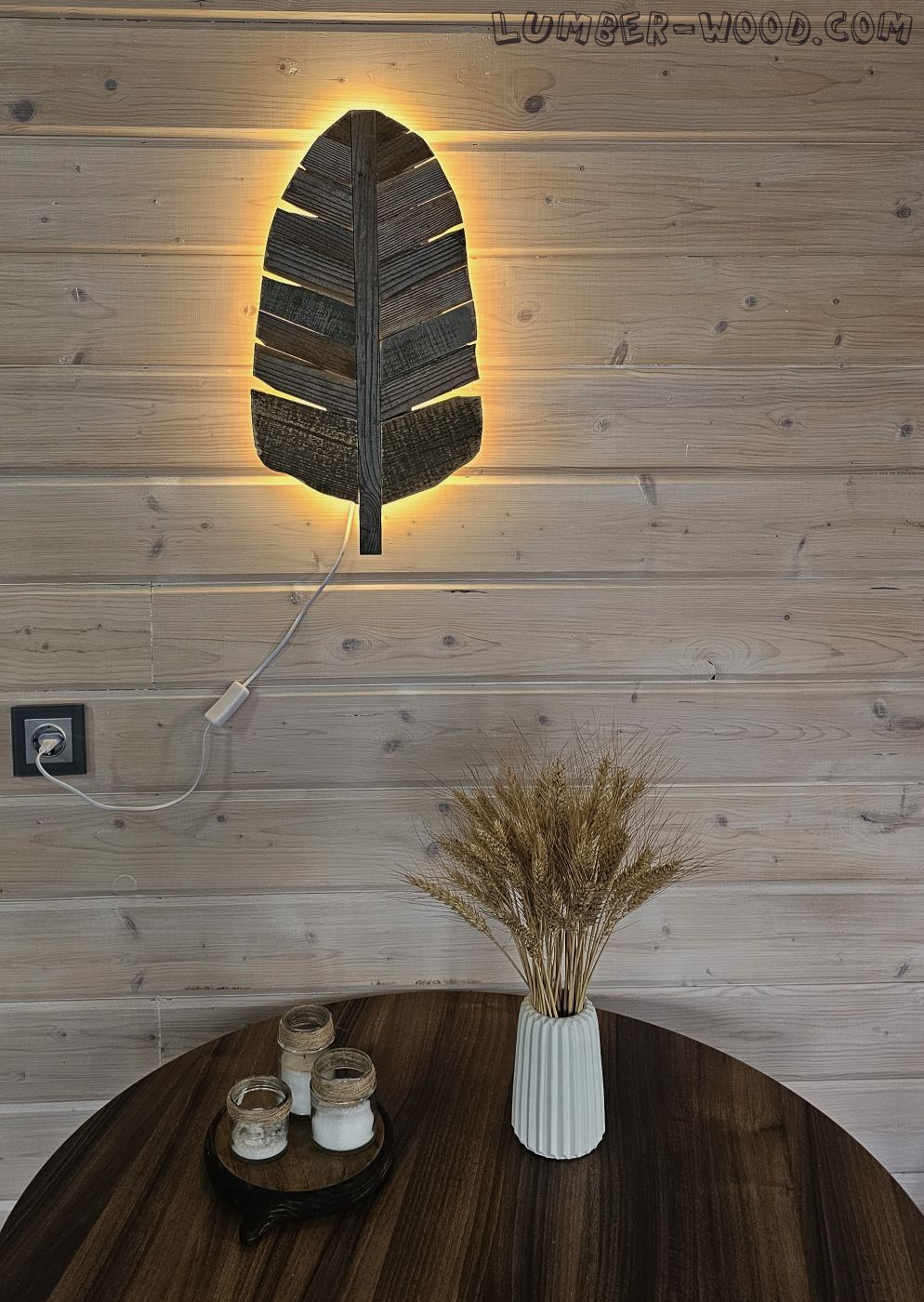 Седая сосна. Original (настенный светильник из дерева). арт 7003