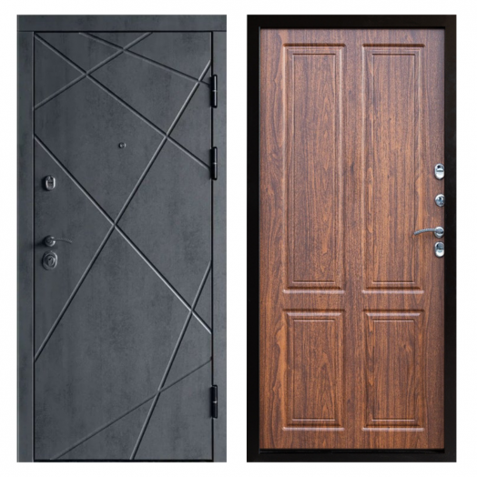 Входная дверь Termo-door Лучи Бетон - Орех стандарт