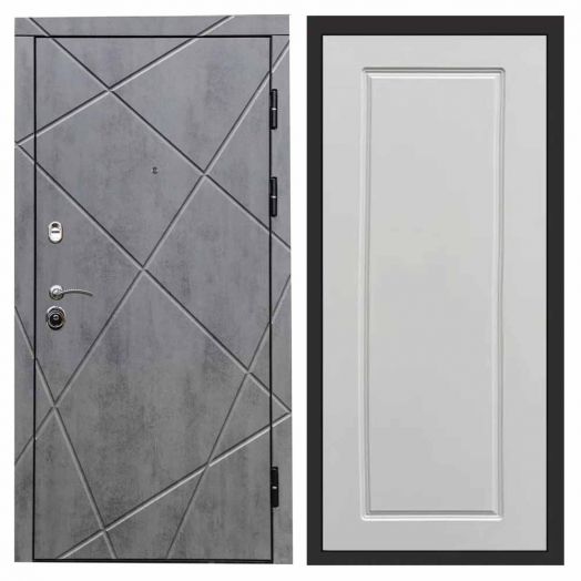 Входная дверь Termo-door Лучи Бетон - Гранд Слоновая кость