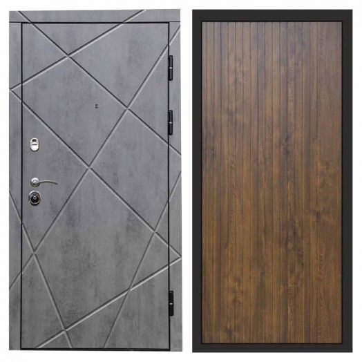 Входная дверь Termo-door Лучи Бетон - FLAT Дуб
