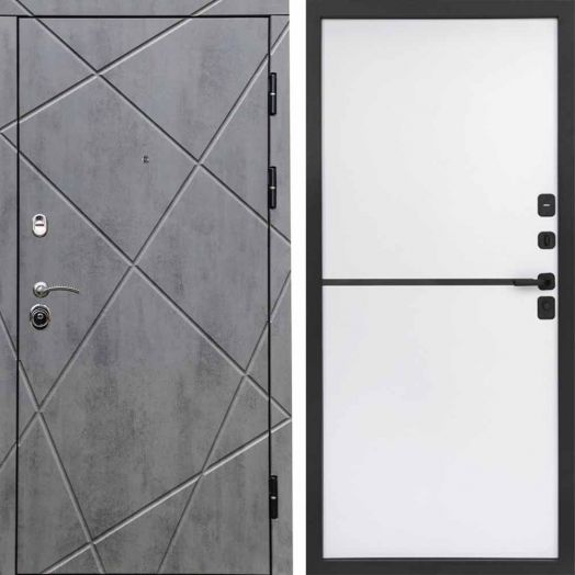 Входная дверь Termo-door Лучи Бетон - Нео White