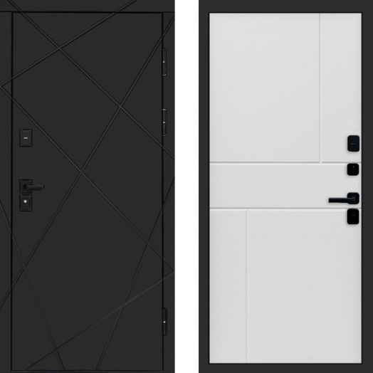 Входная дверь Termo-door Лучи Black - Горизонт Белый
