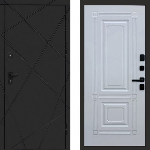 Входная дверь Termo-door Лучи Black - Мадрид Белый софт