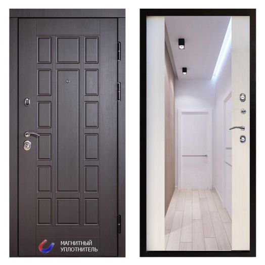 Входная дверь Termo-door Виргиния Венге - Зеркало Лиственница