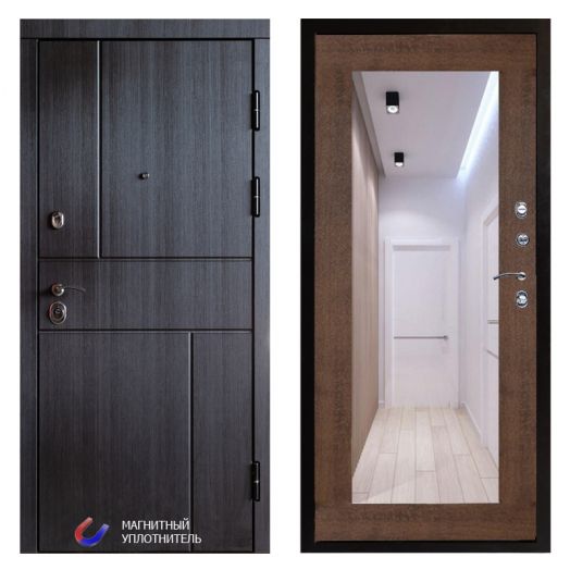 Входная дверь Termo-door Вертикаль Венге - Зеркало триумф Дуб