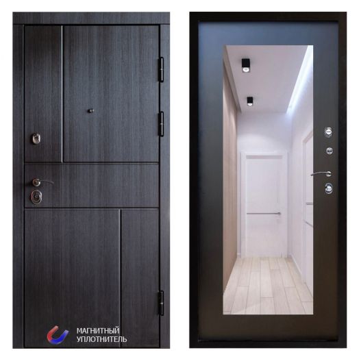 Входная дверь Termo-door Вертикаль Венге - Зеркало триумф Венге