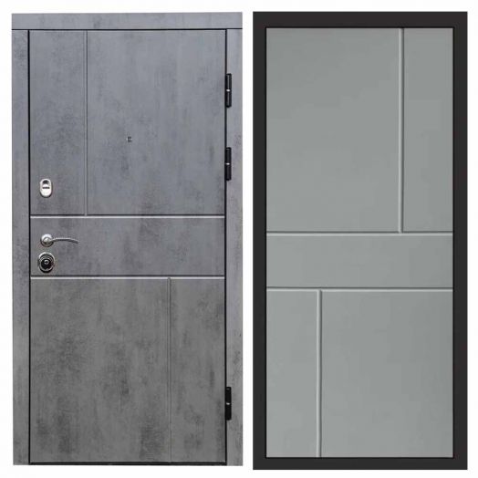 Входная дверь Termo-door Вертикаль Бетон - Горизонт Грей софт