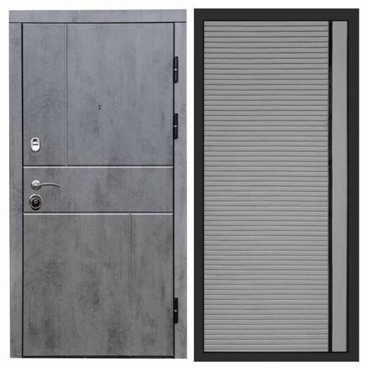 Входная дверь Termo-door Вертикаль Бетон - Porte Грей софт