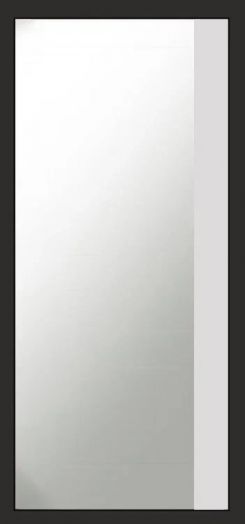 Входная дверь Termo-door Вертикаль Бетон - Широкое Зеркало Фацет Белый софт