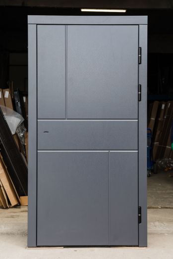 Входная дверь Termo-door Вертикаль Грей - Горизонт Слоновая кость