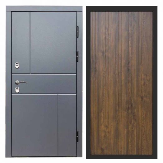 Входная дверь Termo-door Вертикаль Грей - FLAT Дуб