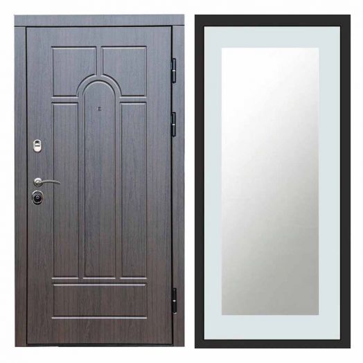 Входная дверь Termo-door Модена Венге - Зеркало триумф Белый софт