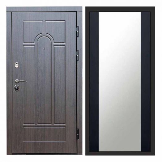 Входная дверь Termo-door Модена Венге - Зеркало Черный кварц+тонировка