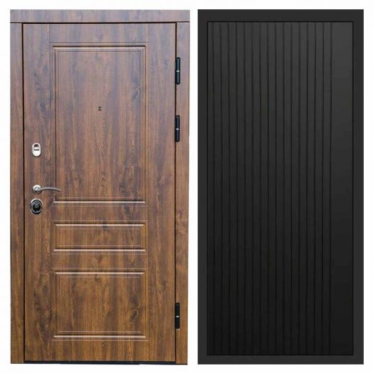 Входная дверь Termo-door Орегон Дуб - FLAT Черный кварц