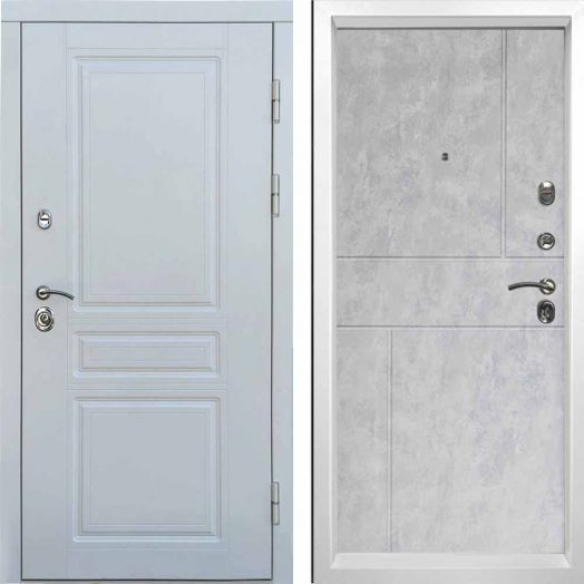 Входная дверь Termo-door Орегон WHITE - Горизонт Бетон светлый