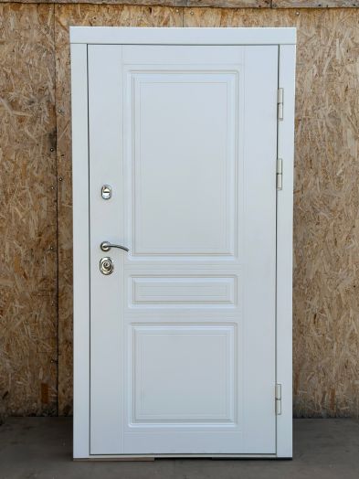 Входная дверь Termo-door Орегон WHITE - Зеркало триумф Бетон светлый