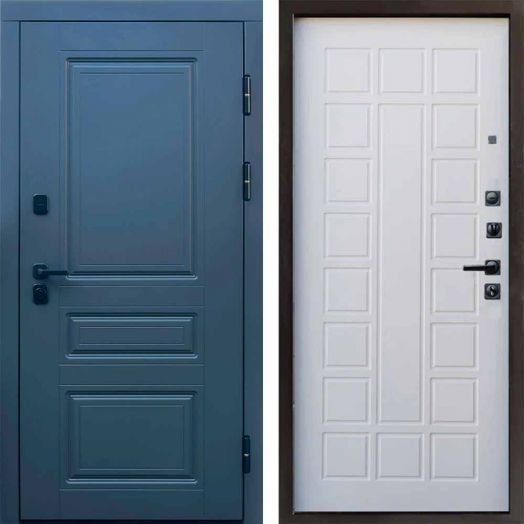 Входная дверь Termo-door Орегон Графит - Престиж Белое дерево